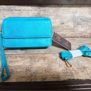 NGIL Turquoise Crossbody Wallet Bag with Detachable Strap